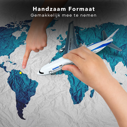 Cheqo® Vliegtuig Speelgoed Boeing 777 - Speelgoedvliegtuig - Schaal 1:50 - Metaal