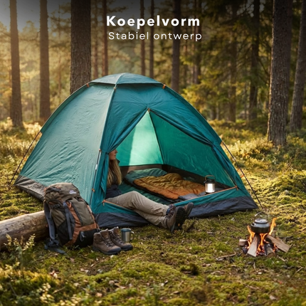 Cheqo® 2 Persoons Tent - Koepeltent 2 Persoons - Monodome Tent - Festivaltent 2 Persoons - Kampeertent 2 Persoons - Outdoor Tent 2 Persoons - Camping Tent 2 Persoons