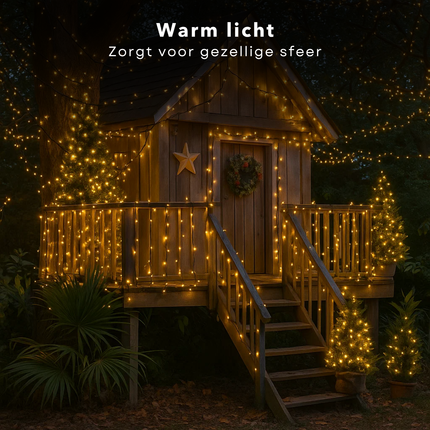 Cheqo® Kerstverlichting - Kerstboomverlichting - Kerstlampjes - Kerst Verlichting - Warm Wit Licht - 320 LED Lampjes - Geschikt Voor Binnen En Buiten - IP44 - 24 Meter Lichtsnoer - Kerstverlichting Buiten