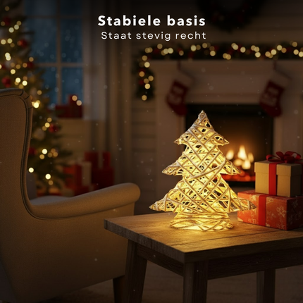Cheqo® LED Kerstboom met Verlichting - Kerstdecoratie - Kerstfiguur Kerstboom – Decoratieve Kerstboom – Met Timer – Kerstverlichting - Kleine Kerstboom – LED-Verlichting - Kerst Boom