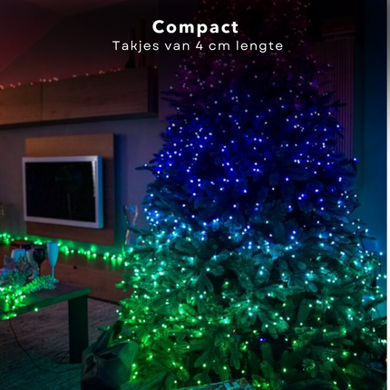 Cheqo® Clusterverlichting Multicolor - Kerstboomverlichting - Kerstlampjes - Kerstverlichting - 8M - 400 LED - Waterdicht voor Binnen en Buiten