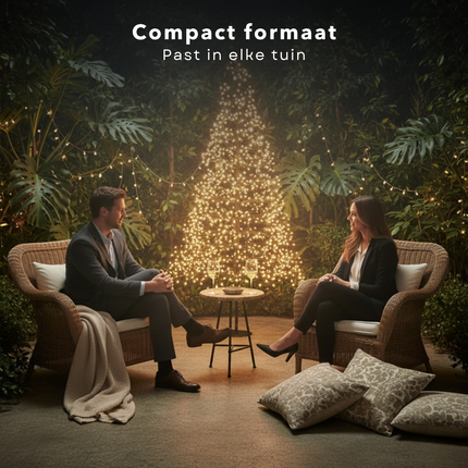 Cheqo® Outdoor Lichtboom - Kerstverlichting Buiten - Warm Wit Licht - Micro LED-Lampjes - IP44 Stekker - Spatwaterdicht - Tuinverlichting Kerstboom - 180 CM Hoogte - Zwarte Frame - Sfeervol Licht - 5 Meter Snoerlengte