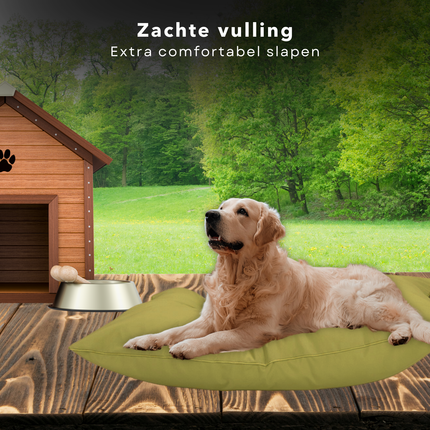 Cheqo® Hondenkussen - Huisdierbed - Hondenmand - Benchkussen - Hondenbed - Waterdicht - Voor Grote Honden - Groen