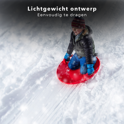 Cheqo® Ronde Slee - Sneeuwslee - Snelle Slee - Slede - Glijschotel - Kinderslee - Rood met Grepen