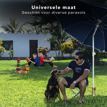 Cheqo® Metalen Parasolharing - Parasolstandaard - Parasolhouder Tuin - Grondanker - Parasolhouder Grond - Ook voor Droogmolen