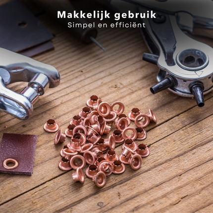 Cheqo® Metalen Gatentang - 20 cm - Gaatjesmaker - Gatenmaker - Gaatjestang voor Riem - Revolvertang - Voor Leerbewerking - Handmatige Precisie
