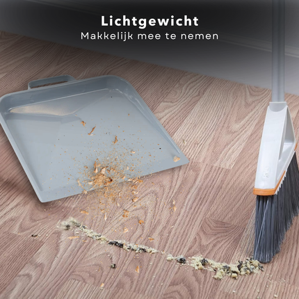 Cheqo® Blik - Metalen Stofblik Grijs - Duurzaam - Handvat voor Huishoudelijk Gebruik - Blik voor Stoffer en Blik