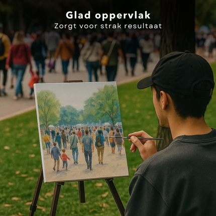 Cheqo® Stretched Canvas - Canvas Schildersdoek - 30x70 cm - Schilderen Op Canvas - Kunst Schildersdoek - Olieverf Geschikt - Acrylverf Canvas - Plakkaatverf Doek - Langwerpig Schilderdoek - Hobby Schilderen - Schilderdoek Voor Kunstenaars