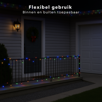 Cheqo® Solar Lichtsnoer - Kerstverlichting Buiten - Kerstboomverlichting - Cluster Verlichting - 10.5 Meter - 240 Led - Met Afstandsbediening - Multicolour - Tuinverlichting Op Zonne-Energie - Sfeerverlichting Buiten - Lichtslinger - Met Timer