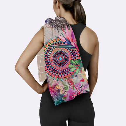 Strandlaken 75x180 cm - Kleurrijke Bloemenprint - Polyvelvet - Voor Sport & Reizen