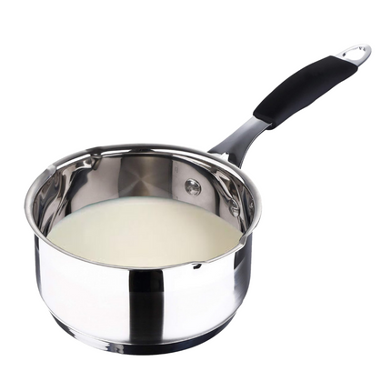 Cheqo® RVS Steelpan Inductie - Sauspan - Soeppan - Steelpan - 1.3L - Met Schenktuit en Siliconen Handvat