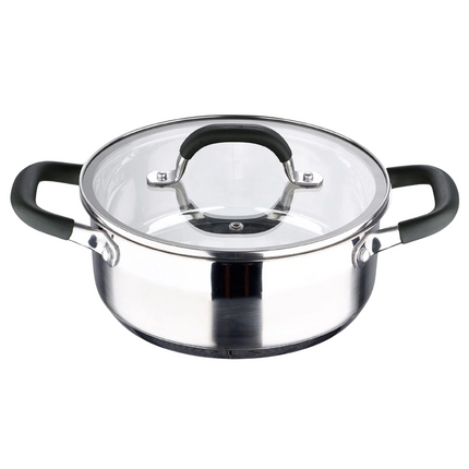 Cheqo® RVS Kookpan voor Inductie - 20 cm - Met Deksel - 2.3L Capacieit