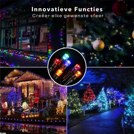 Cheqo® Kerstverlichting - Kerstboomverlichting - Kerstlampjes - 400 LED - 8 Meter - Voor Binnen en Buiten - Timer - Veelkleurig - 8 Lichtfuncties - Lang Snoer - Multicolor - Gekleurde Kerstverlichting - Sfeerverlichting - Feestverlichting Kerstboomverlichting