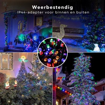 Cheqo® Kerstverlichting - Kerstboomverlichting - Kerstlampjes - 1000 LED - 15M - Voor Binnen en Buiten - Timer - 8 Lichtfuncties - Lang Snoer - Multicolor - Gekleurde Kerstverlichting - Sfeerverlichting - Feestverlichting - Veelkleurig Kerstboomverlichting