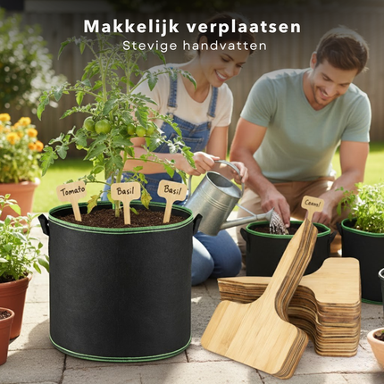 Cheqo® Plantenzakken - Kweekzakken - Plantzakken - Plantentassen - Stoffen Potten - Aardappel Kweekzak - Aardappelzak - Tomaten Kweekzak - Aardbeien Kweekzak - Kweekzak Voor Groenten