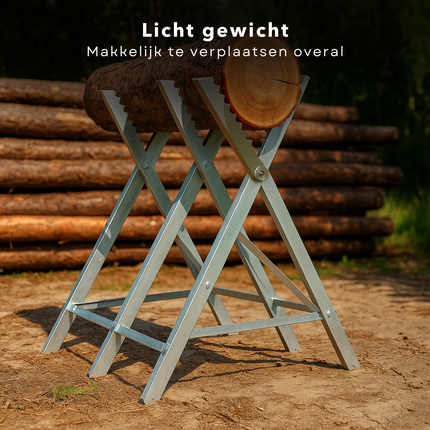 Cheqo® Zaagbok - Zaagstandaard Verstelbaar - Zaagblok - Gegalvaniseerd Staal - Voor Stammen tot 30 cm