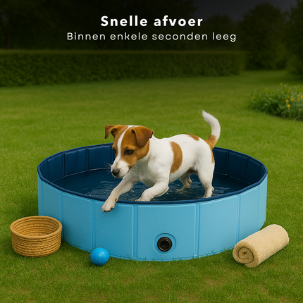 Cheqo® Honden Zwembad - Hondenzwembad Opvouwbaar - Opzetzwembad Huisdier - Hondenbad - Dierenbad - Bad Voor Kleine Honden - Blauw