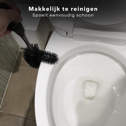 Cheqo® Luxe Toiletborstel Zwart - Randreiniger - WC Borstel - Kunststof - Hygiënisch