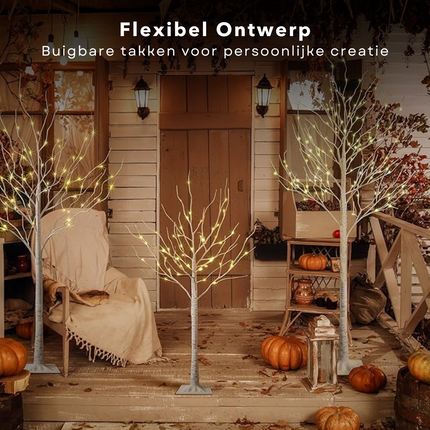 Cheqo® LED Lichtboom - Kerstbloesem - Kerstboom - Kerstversiering - Lichttakken - Kerstverlichting - 1.80m Berkenboom - Binnen/Buiten Verlichting - 600 LED's - Met Timer