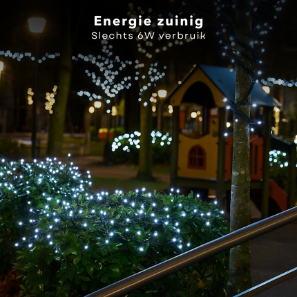 Cheqo® Microcluster Kerstverlichting - Kerstlampjes - Kerstboomverlichting - 1200 LED Lampjes - 24 Meter Lengte - Wit Koelwit - Binnen en Buiten - 8 Lichtfuncties - Geheugenfunctie - Timer 8 Uur - IP44 Adapter