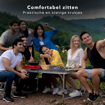 Cheqo® Inklapbare Campingtafel Set - Klaptafel - Inklapbare Tuintafel - Vouwtafel - Camping Tafel - Lichtgewicht Aluminium - Ideaal voor Kamperen