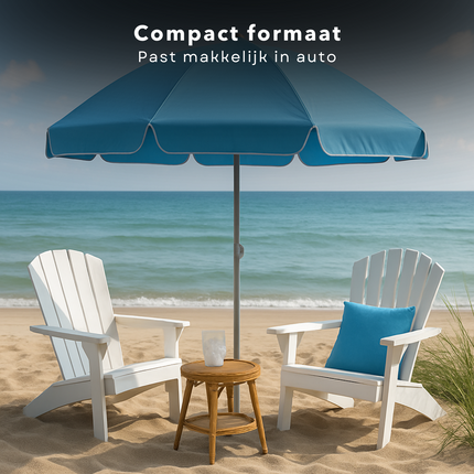 Cheqo® Strandparasol 200 cm - Strand Parasol - Ook voor Balkon - UV-bescherming - Opvouwbaar en Kleurrijk - Ideaal voor Strand