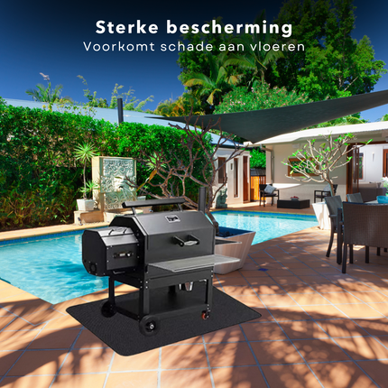 Cheqo® Hittebestendige en Brandveilige Mat voor BBQ - Vloermat - Barbecue Mat - Voor BBQ en Vuurschaal - Siliconen Mat