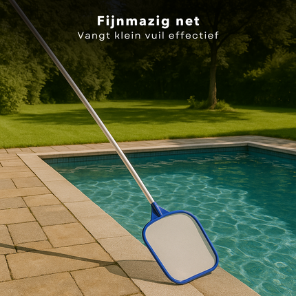 Cheqo® Zwembad Onderhoudsset - 7-Delig - Zwembad Onderhoud - Pakket met Zwembad Stofzuiger - Schepnet - Aluminium - Inclusief PH Teststrips