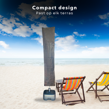 Cheqo® Parasolvoet Antraciet - Parasolhouder - Vulbaar - Verrijdbaar - 50L - Kunststof - Zware Basis