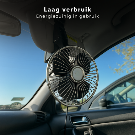 Cheqo® Clip Mini Ventilator - Portable Ventilator - Fan - 24V - Zwart - Voor Auto en Vrachtwagen