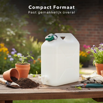 Cheqo® Jerrycan Met Kraan - 10 Liter - Kunststof Jerrycan - Water Jerrycan - Handgreep - Watertank - Transparant - Watertap - Limonadetap