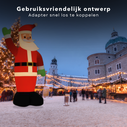 Cheqo® Opblaasbare Kerstman XXL - Kerstman Opblaasbaar - Kerstversiering - 10 Meter Hoog - LED Verlichting - Weerbestendig Oxfordstof - Kerstversiering voor Buiten