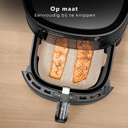 Cheqo® Airfryer Bakpapier - Bakpapier Airfryer - Airfryer Bakvellen - Bakvellen Airfryer - Airfryer Inlegvellen - Airfryer Inlegpapier - Airfryer Bakpapier Vierkant - Vierkant Bakpapier Airfryer