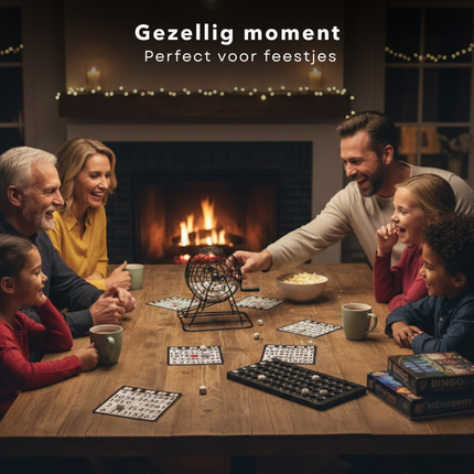 Cheqo® Bingomolen - Bingo Set - Bingo Spel - Bingospel - Bingo Molen Set - Bingomolen Set - Bingomolen Compleet - Bingo Set Compleet - Bingo Spel Compleet - Bingo Lotto Set - Lotto Bingo Molen - Tombola Bingo Spel