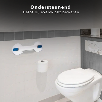 Cheqo® Badgreep Met Zuignappen - Douchegreep - Veiligheidsgreep - Veiligheidssteun Douche - Antislip Handgreep Bad - Kunststof