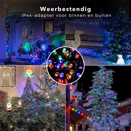 Cheqo® Kerstverlichting - Kerstboomverlichting - Kerstlampjes - 800 LED - 12M - Voor Binnen en Buiten - Timer - 8 Lichtfuncties - Lang Snoer - Multicolor - Clusterverlichting - Sfeerverlichting - Feestverlichting - Veelkleurig Kerstboomverlichting