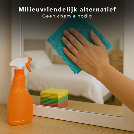 Cheqo® Microvezeldoeken 30x30 cm - Schoonmaakdoekjes - Wasbaar Op 60 Graden - Zonder Reinigingsmiddel - Nat Of Droog Te Gebruiken - Verschillende Kleuren - Set Van 50 Stuks Microvezel Doeken