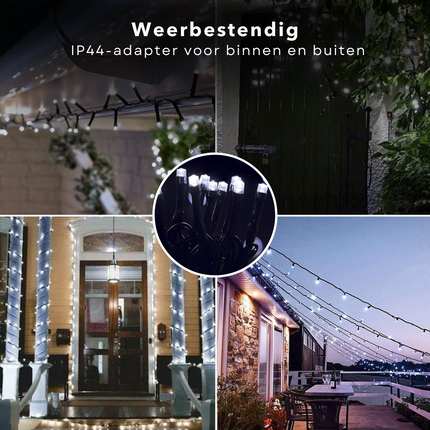 Cheqo® Kerstverlichting - Kerstboomverlichting - Kerstlampjes - 1200 LED - 18M - Voor Binnen en Buiten - Timer - 8 Lichtfuncties - Lang Snoer - Ijs Wit - Clusterverlichting - Sfeerverlichting - Feestverlichting Kerstboomverlichting