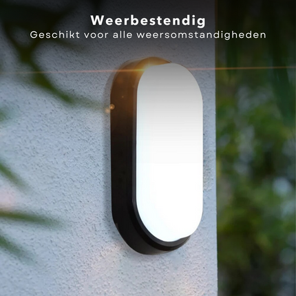 Cheqo® Moderne Waterdichte Zwarte Wandlamp voor Buiten - Buitenlamp - 6W Led Buitenverlichting met 400 Lumen - 6000K - Tuinverlichting - Padverlichting