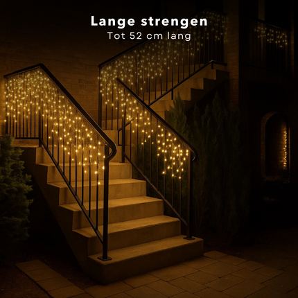 Cheqo® Ijspegel Verlichting - LED Ijspegel - 90 LED Lampjes - 3 Meter Lang - Wit Licht - Binnen En Buiten - Lichtgordijn - IP44 Adapter - Energiezuinig - Kerstverlichting - Raamdecoratie - Muurdecoratie - 3.6W Verbruik - 3V 15mA