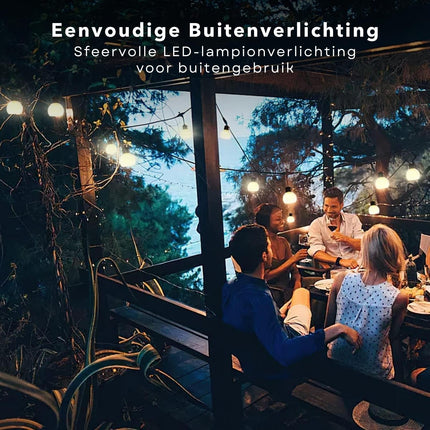 Cheqo® Lampionnenslinger - 10 Lampionnen -  LED Lampen - Met Timer - Batterij Aangedreven - 2.70 Meter Lang - Sfeerverlichting - Kerstverlichting - Tuinverlichting - Lange Levensduur - Lichtsnoer - Feestverlichting Lichtsnoer