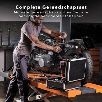 Cheqo® Gereedschapskoffer - 88 Delig - met Wielen - Complete Gereedschaps Set - Gereedschapskist - Handgereedschap - Gereedschapskoffer Gevuld - Gemakkelijk te Vervoeren - Gereedschapsset Gereedschapskoffers