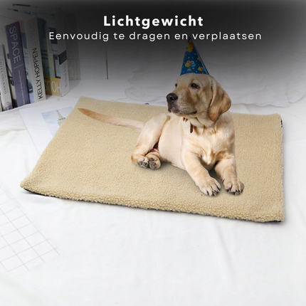 Cheqo® Luxe Hondenkussen - Voor Huisdieren - Natuurlijke Warmtebron - Isolerend - 66 x 48 cm - Voor Hond & Kat - Warmtekussen - Hondenkussen - Hondenmat - Kattenmat - Warmtemat - Zacht & Comfortabel Hondenkussens