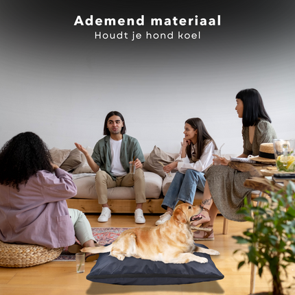 Cheqo® Hondenkussen - Huisdierbed - Hondenmand - Benchkussen - Hondenbed - Waterdicht - Voor Grote Honden - Grijs