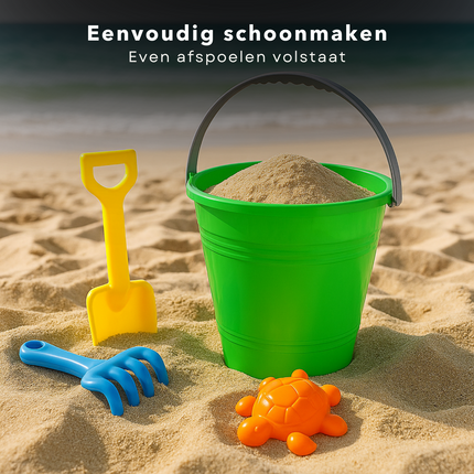 Cheqo® Plastic Emmer - Strand Emmer - Zandbak Speelgoed - Emmertje - Emmer - Kinderspeelgoed Buiten - Met Handvat voor Strandplezier