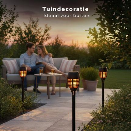 Cheqo® Solar Tuinfakkels - Tuinfakkels Zonne Energie - Solar Tuinverlichting - Tuinverlichting Zonne Energie - Solar Buitenverlichting - Buitenverlichting Zonne Energie - Solar Tuinlampen - Tuinlampen Zonne Energie