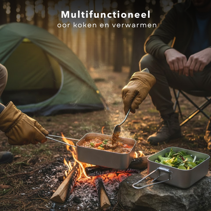 Cheqo® Camping Pannenset - Campingpannenset - Camping Pannensetje - Campingpannen Set - Campingpannetjes - Camping Kookset - Camping Kookgerei Set - Kookset Camping - Pannenset Kamperen - Pannenset Outdoor