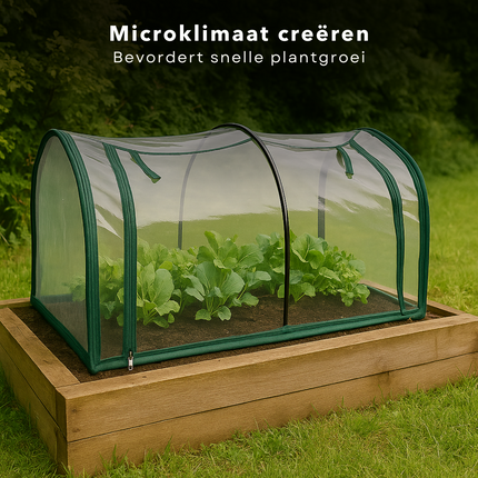 Cheqo® Tunnelkas PVC - Compacte Broeikas - Tuinkas - Kweekkas met Rits - Verplaatsbare Foliekas