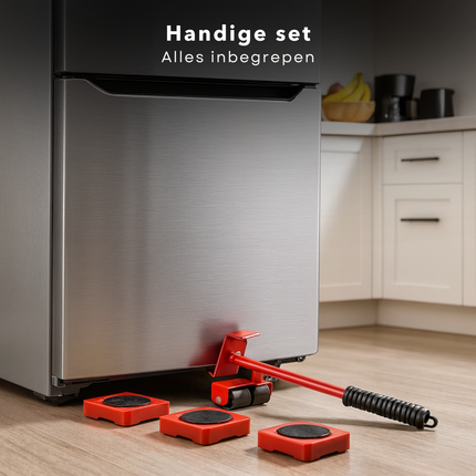 Cheqo® Meubelverplaatser - Til- En Verplaatshulp - Meubels Verplaatsen - Zware Dozen Tillen - Draagvermogen 180 KG - Hevelstang - Meubelrollers - Verplaatsing Van Wasmachines - Wieltrolleys - Verplaatsgemak - Meubeltransporter