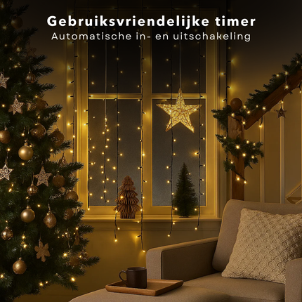 Cheqo® Kerstlampjes - Kerstverlichting - Kerstboomverlichting - Warm Wit Licht - Dimbaar - Binnen En Buiten - 13,5 Meter - 180 Led Lampjes - Timer Functie - Sfeervolle Verlichting - Buitenverlichting - Kerst Verlichting